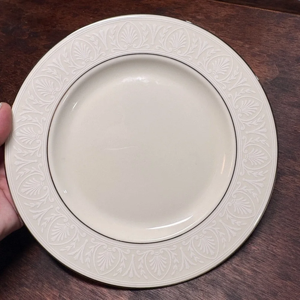Lenox Courtyard Platinum 5 Piece Place Setting Ivory Fine Bone China Vintage